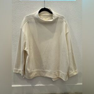 Maeve by Anthropologie mock neck sweater in cream with oversized fit